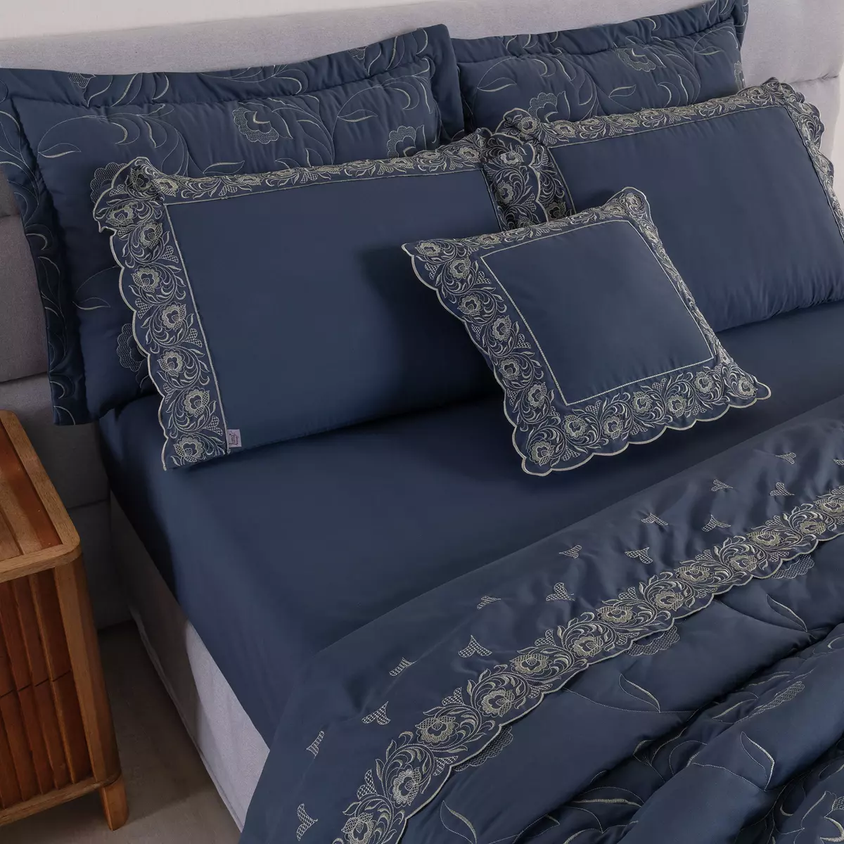 JOGO DE CAMA KING ELEGANCE 4 PECAS - PERCAL 400 FIOS foto adicional 1