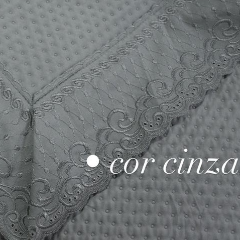 KIT COLCHA QUEEN HOME PARIS 3 PEÇAS - DETALHES BORDADO INGLÊS foto adicional 5