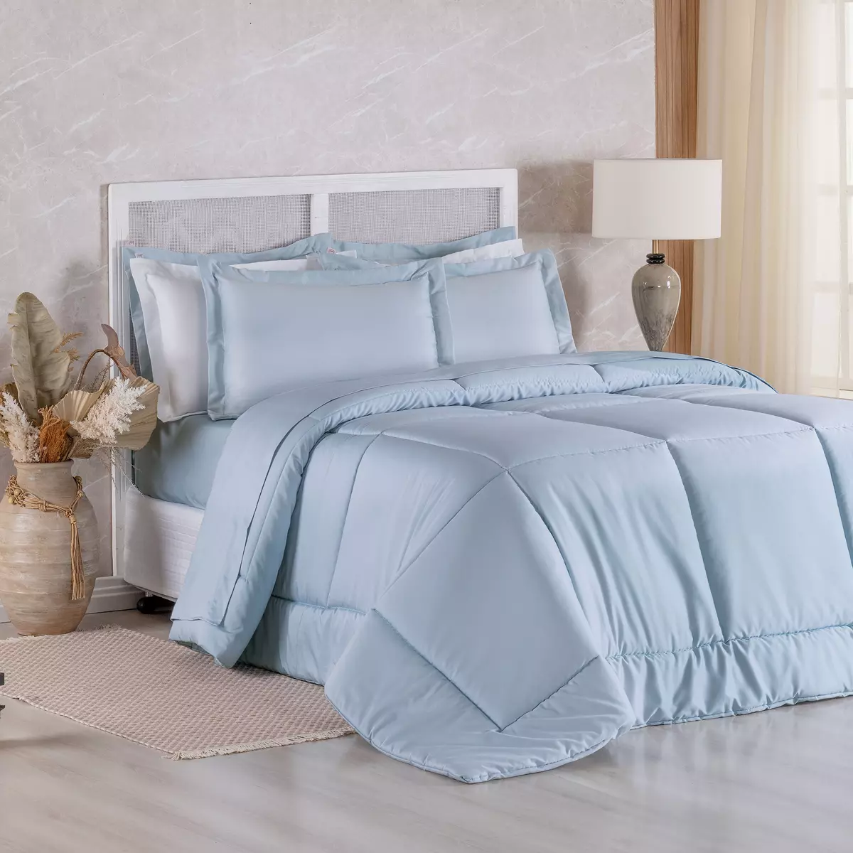 KIT EDREDOM KING CLASS  03 PEÇAS -  400 FIOS ACETINADOS - DUPLA FACE -  4 CORES foto adicional 4