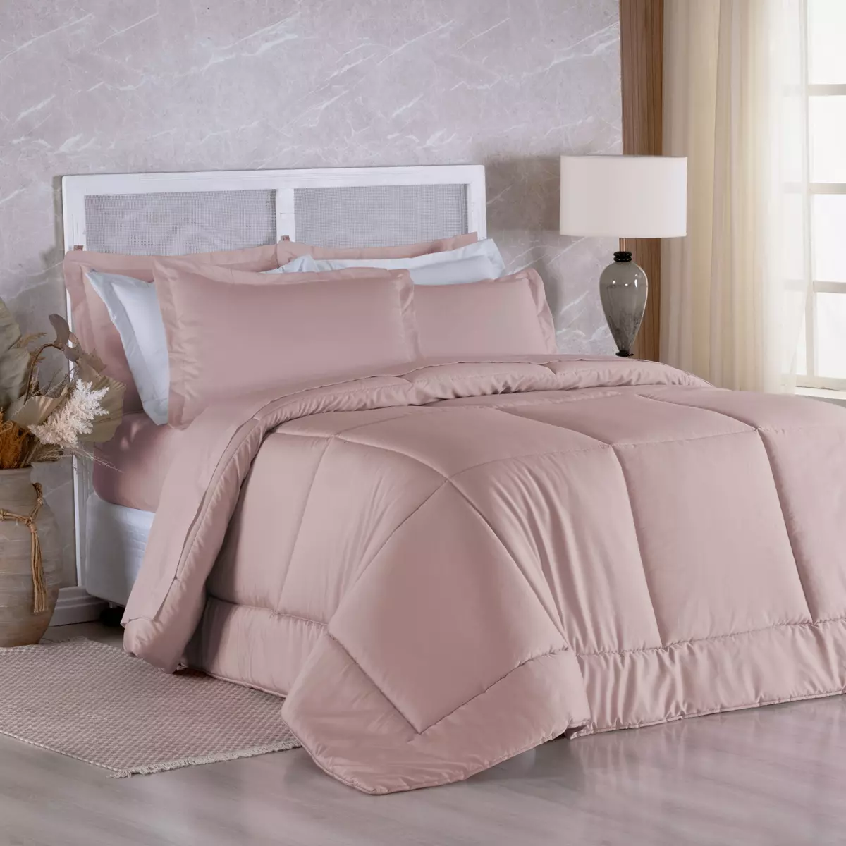 KIT EDREDOM KING CLASS  03 PEÇAS -  400 FIOS ACETINADOS - DUPLA FACE -  4 CORES foto adicional 6