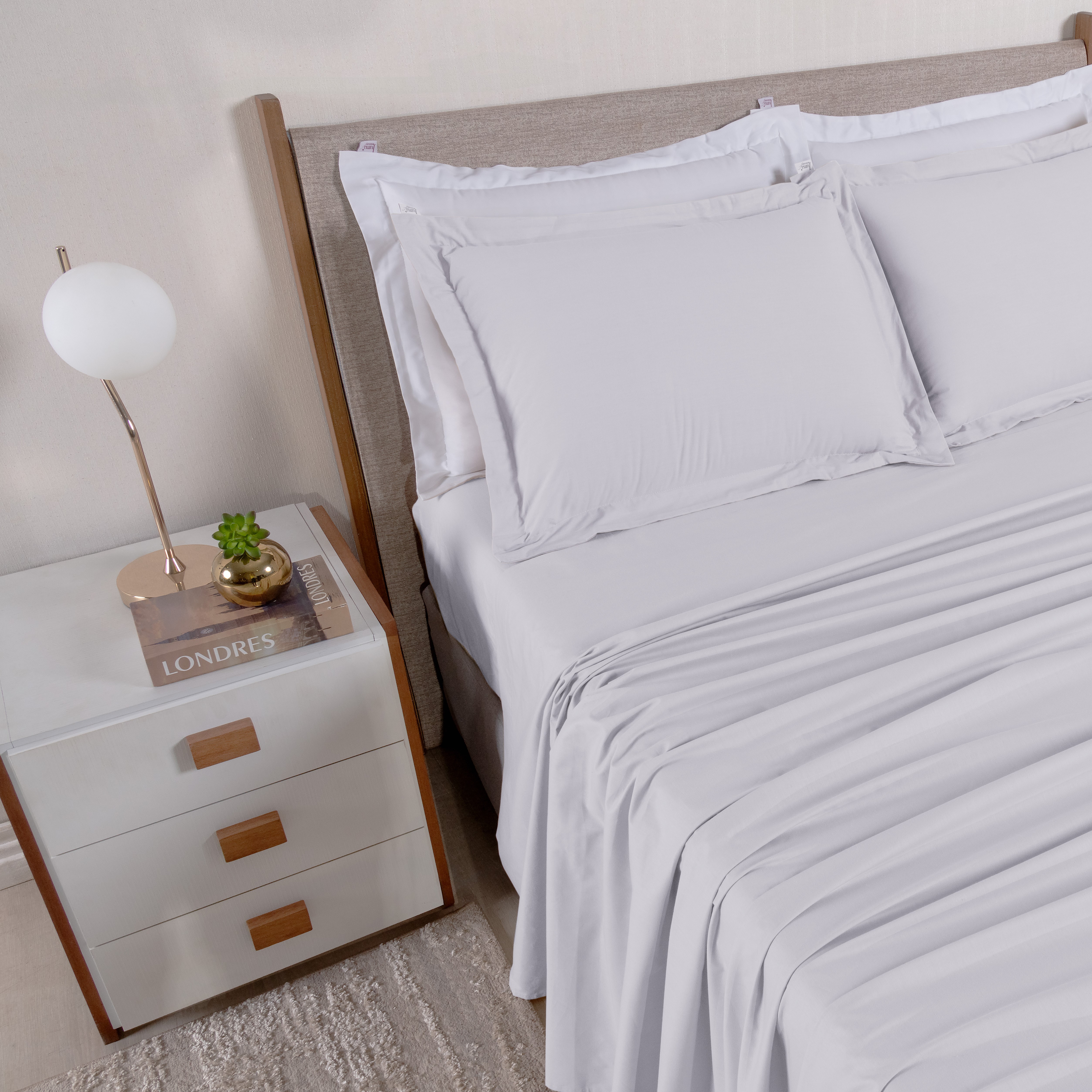 JOGO DE CAMA KING CASUAL 04 PEÇAS - 230 FIOS - PURO ALGODÃO foto adicional 2