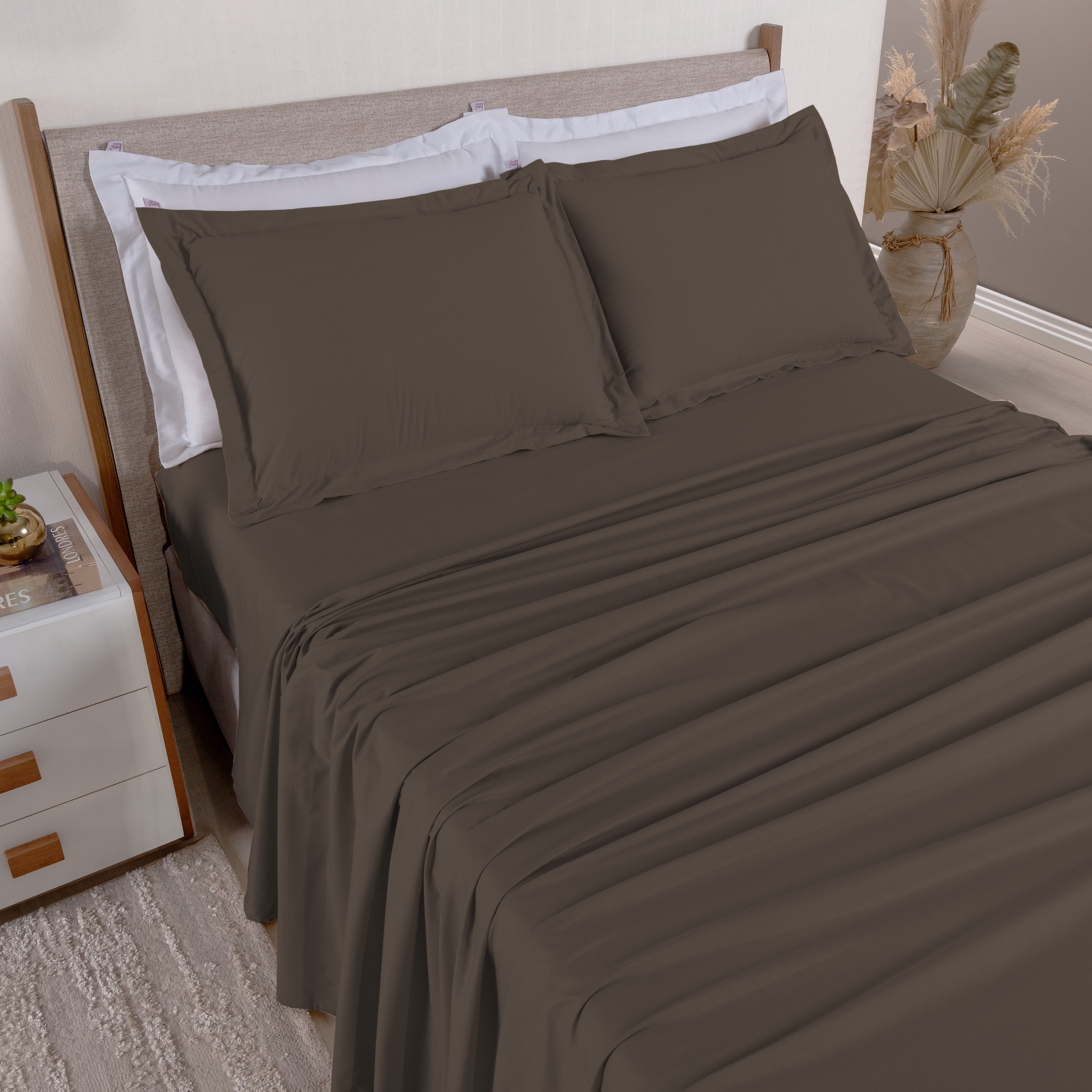 JOGO DE CAMA KING CASUAL 04 PEÇAS - 230 FIOS - PURO ALGODÃO foto adicional 4