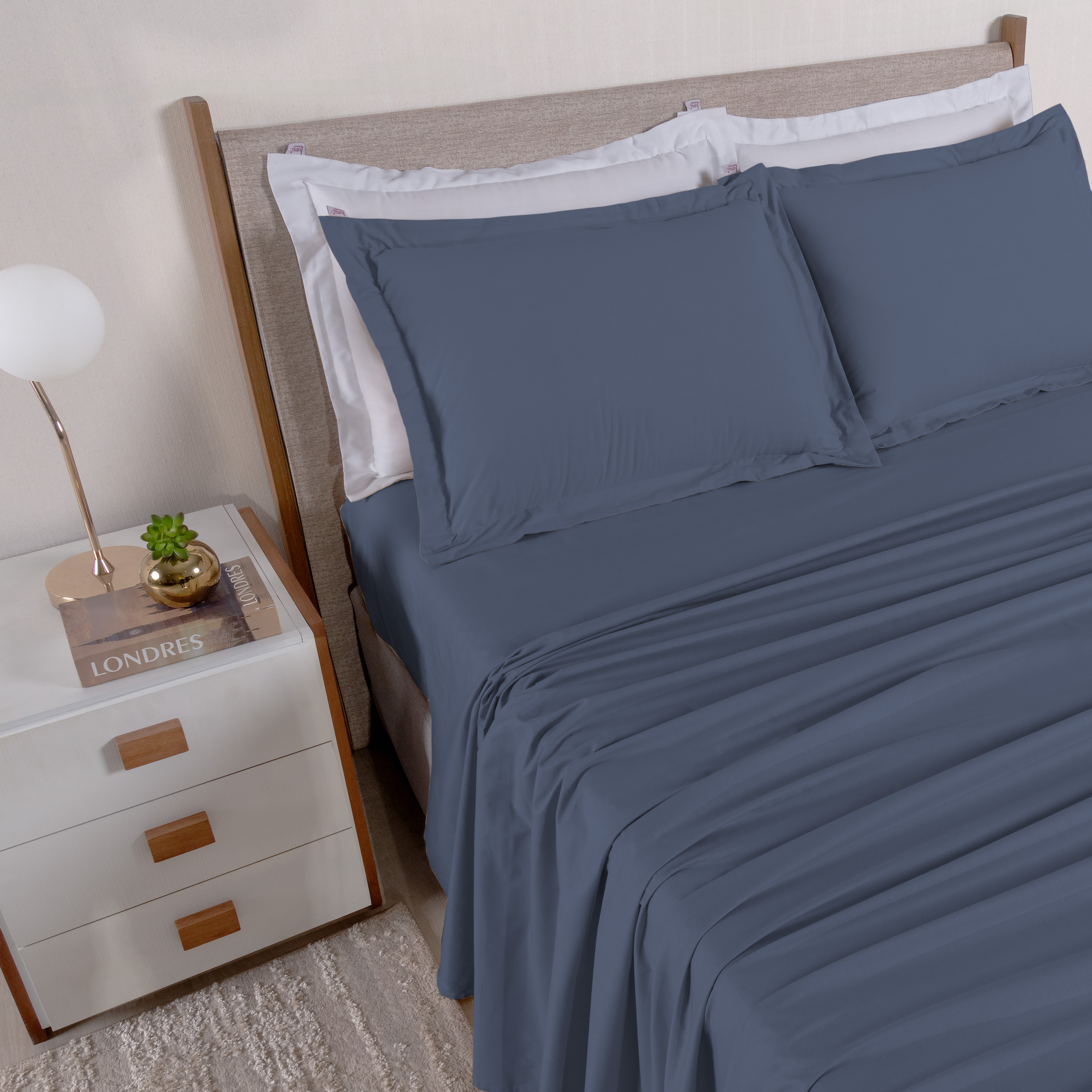 JOGO DE CAMA KING CASUAL 04 PEÇAS - 230 FIOS - PURO ALGODÃO foto adicional 6