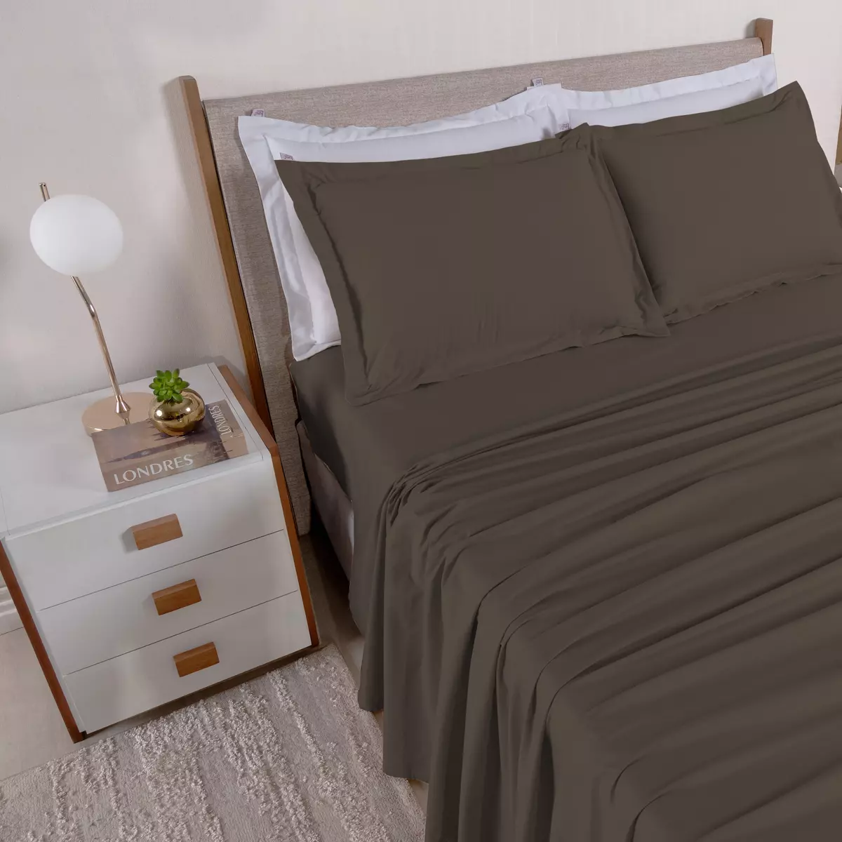 JOGO DE CAMA SOLTEIRO CASUAL  03 PEÇAS - 230 FIOS - PURO ALGODÃO foto adicional 5