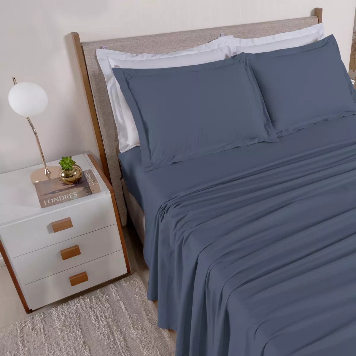 JOGO DE CAMA SOLTEIRO CASUAL  03 PEÇAS - 230 FIOS - PURO ALGODÃO foto adicional 6