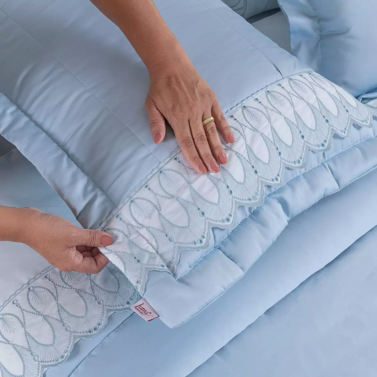 COBRE LEITO QUEEN ROYALE 3 PEÇAS - 400 FIOS -  ALGODÃO foto adicional 2