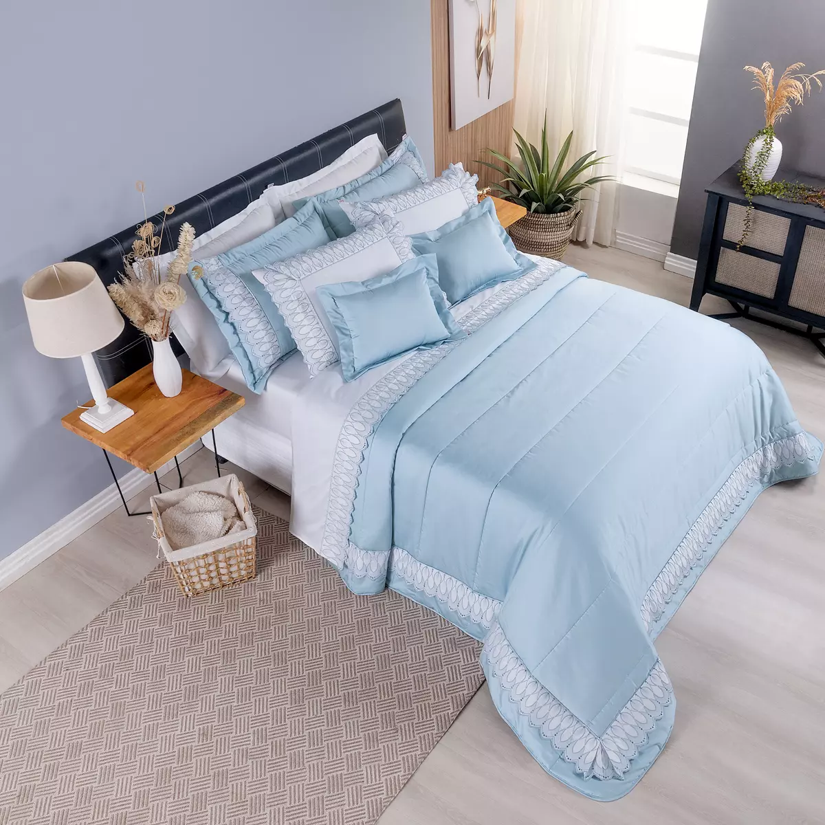 COBRE LEITO KING ROYALE 3 PEÇAS - 400 FIOS - ALGODÃO