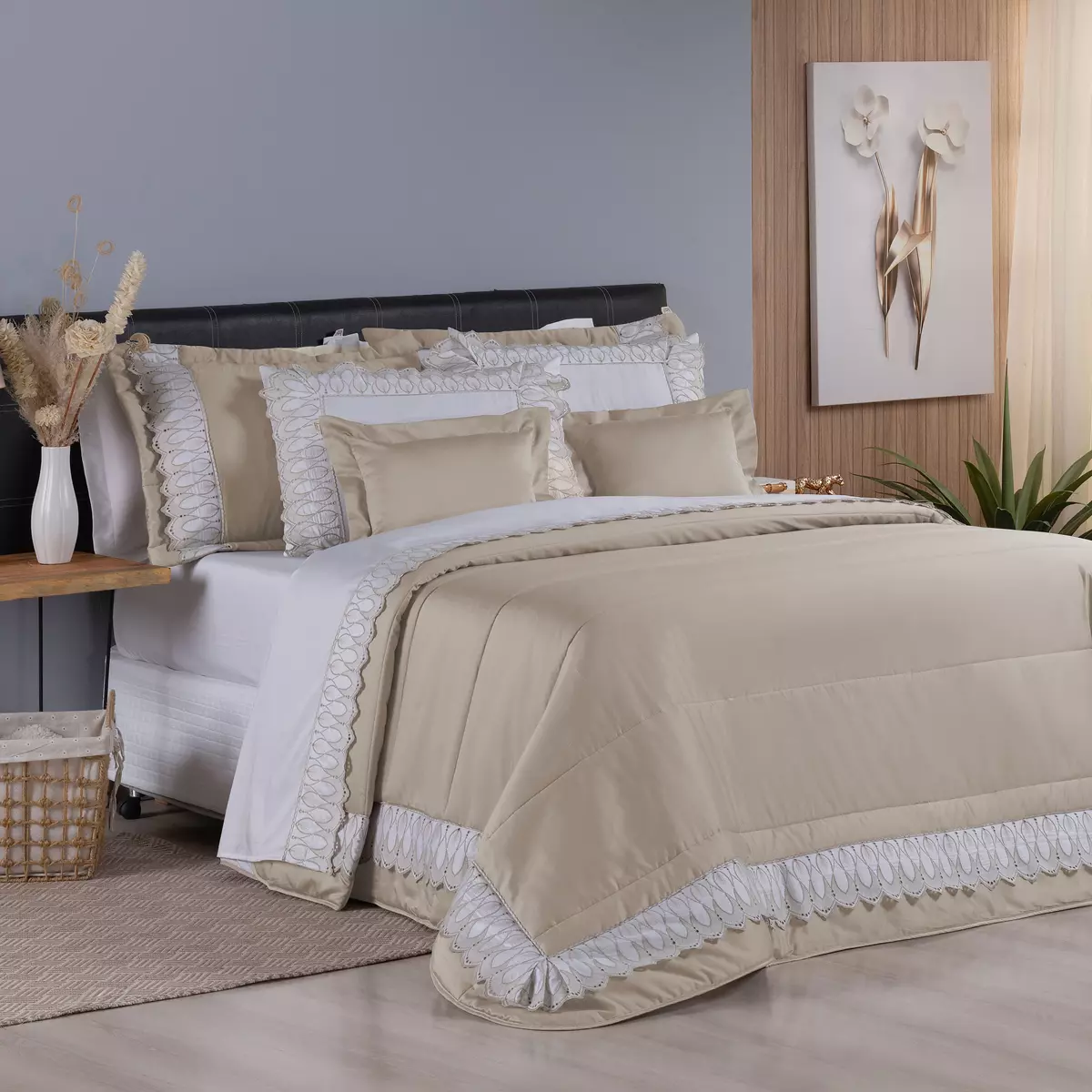 COBRE LEITO KING ROYALE 3 PEÇAS - 400 FIOS - ALGODÃO foto adicional 4