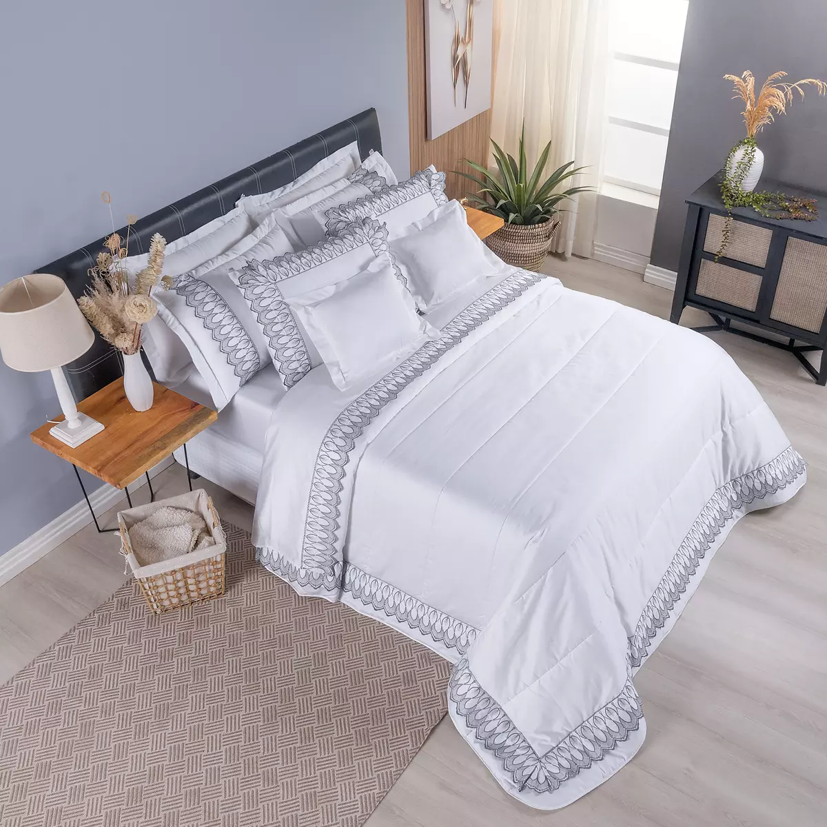 COBRE LEITO QUEEN ROYALE 3 PEÇAS - 400 FIOS -  ALGODÃO