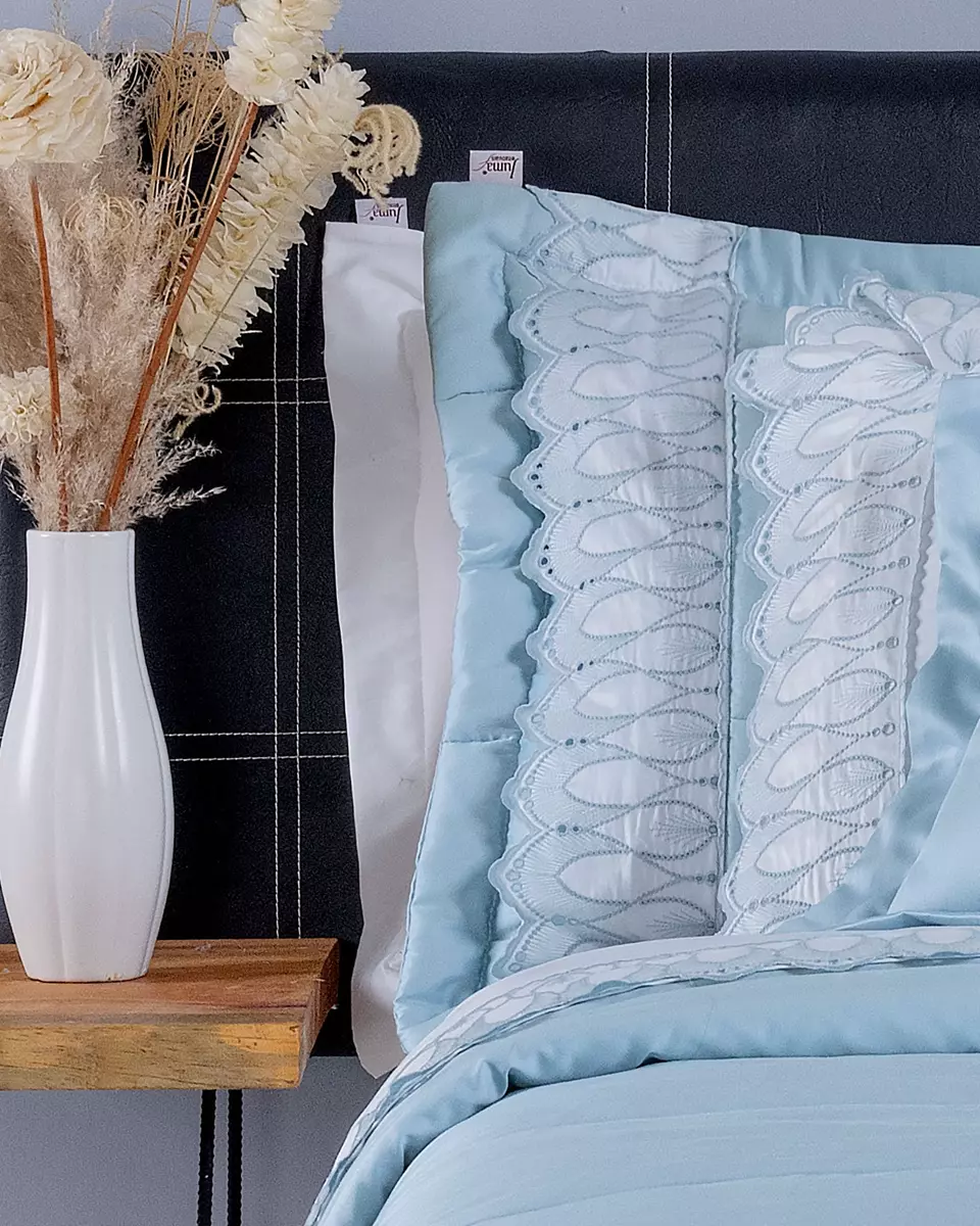 JOGO DE CAMA BORDADO QUEEN ROYALE  4 PEÇAS - 400 FIOS - ALGODÃO foto adicional 3