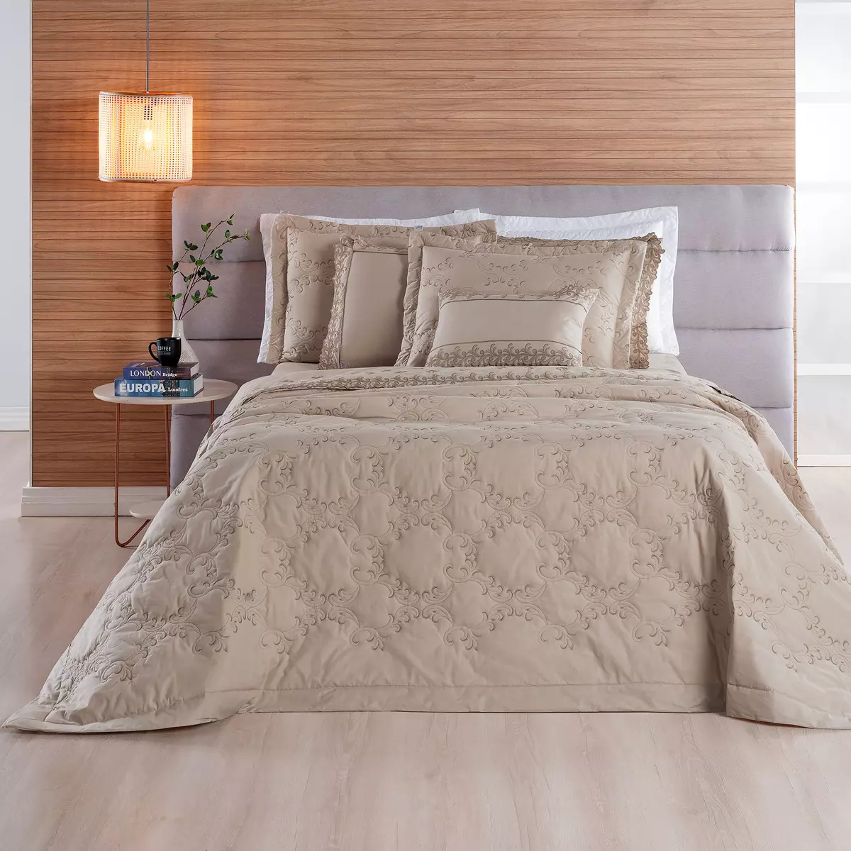 COBRE LEITO QUEEN BORDADO SELECT  3 PEÇAS - 250 FIOS foto adicional 7