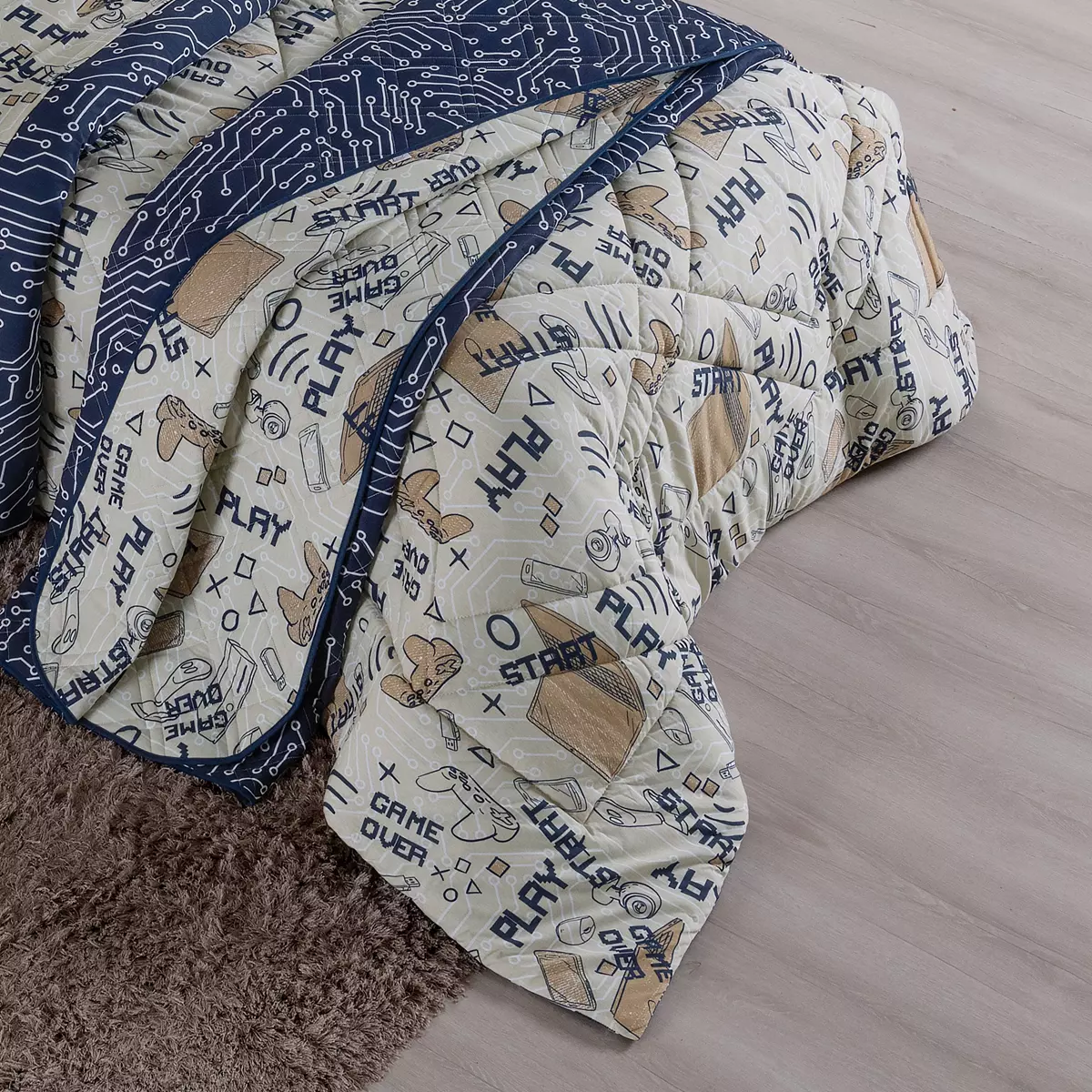 COBRE LEITO INFANTIL - JUVENIL CITY GAME 2 PEÇAS - MALHA  - DUPLA FACE foto adicional 2