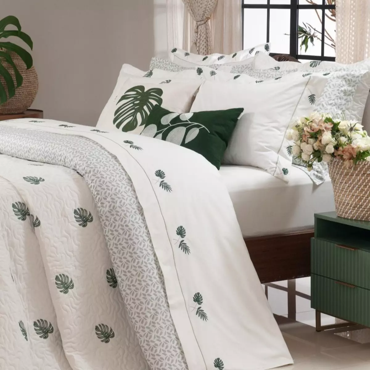 JOGO DE CAMA KING  PRIMAVERA 4 PEÇAS