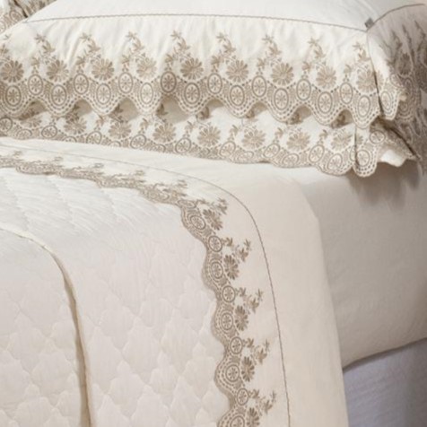 COBRE LEITO BORDADO KING ELEGANZA 3 PEÇAS foto adicional 5