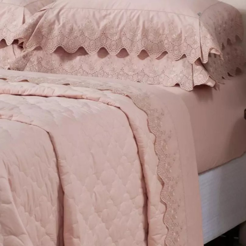 COBRE LEITO BORDADO KING ELEGANZA 3 PEÇAS foto adicional 6