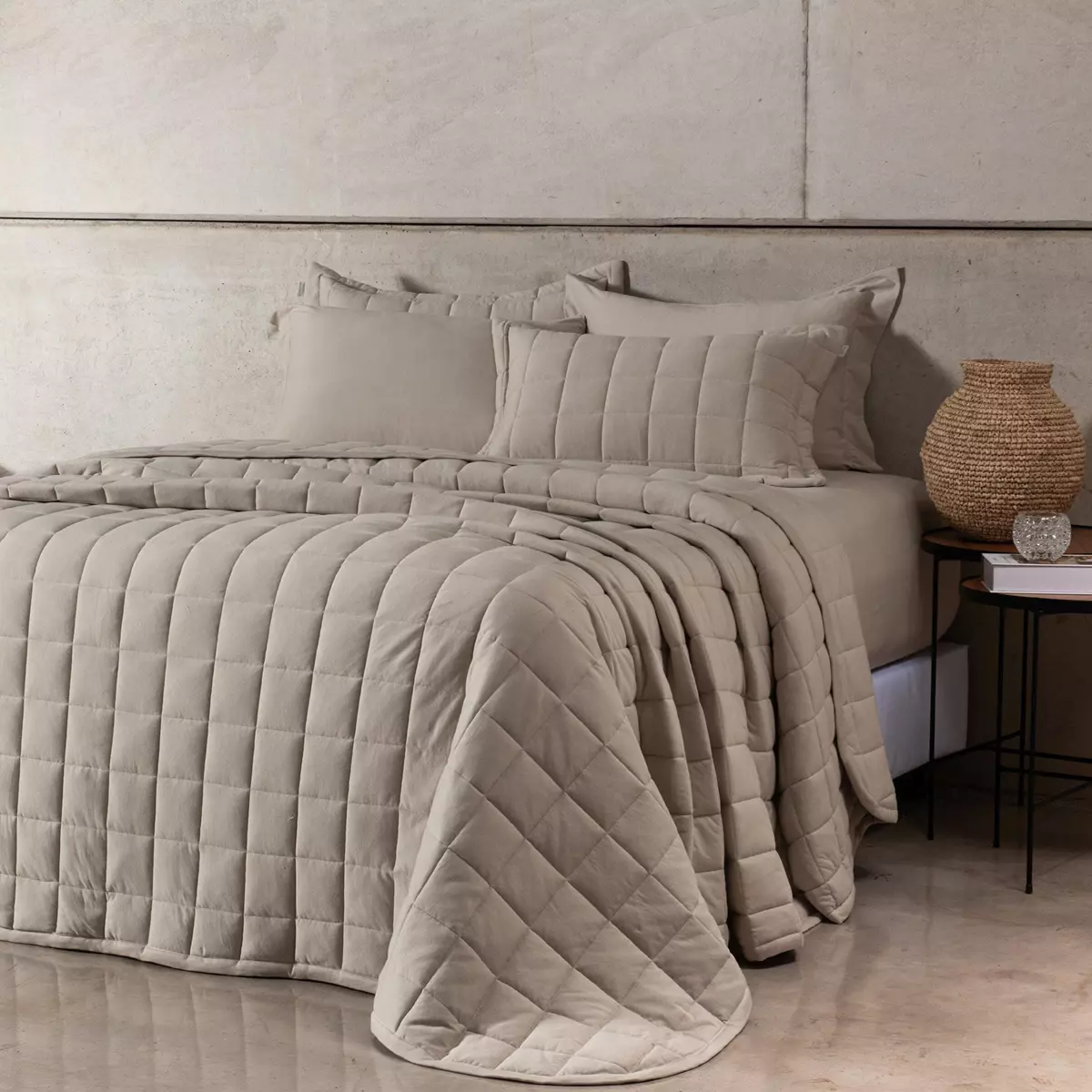 COBRE LEITO QUEEN ACLARAR 3 PEÇAS - FIO EGÍPCIO - MALHA 