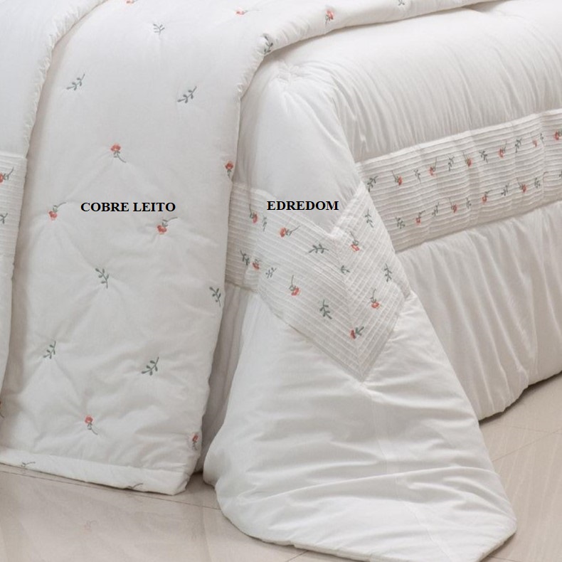 COBRE LEITO KING BORDADO ESPLENDORE  3 PEÇAS foto adicional 3