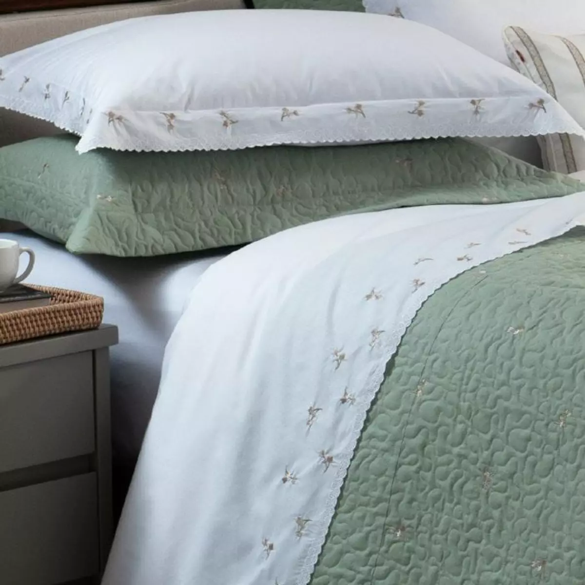JOGO DE CAMA KING BORDADO  FASCÍNIO 4 PEÇAS foto adicional 2
