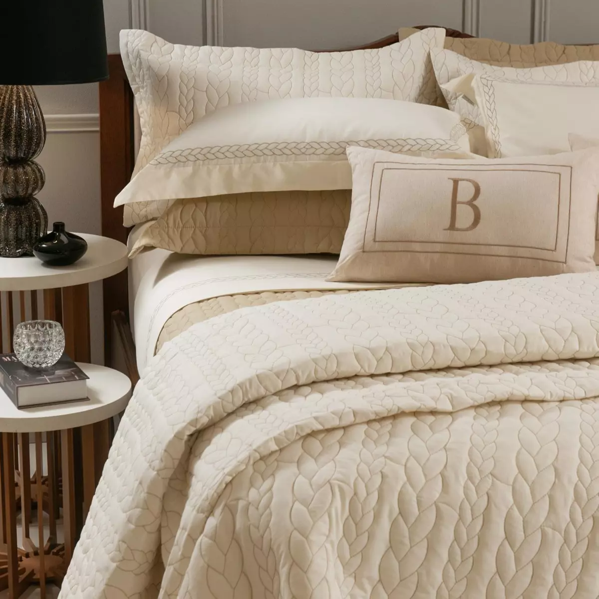 COBRE LEITO KING TRESSER 3 PEÇAS - BORDADO foto adicional 1