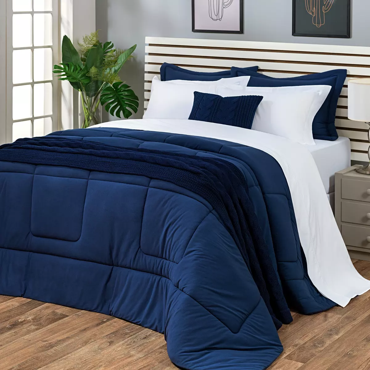 EDREDOM SOLTEIRO PRÁTIC 1 PEÇA - PERCAL 200 FIOS - DUPLA FACE foto adicional 1