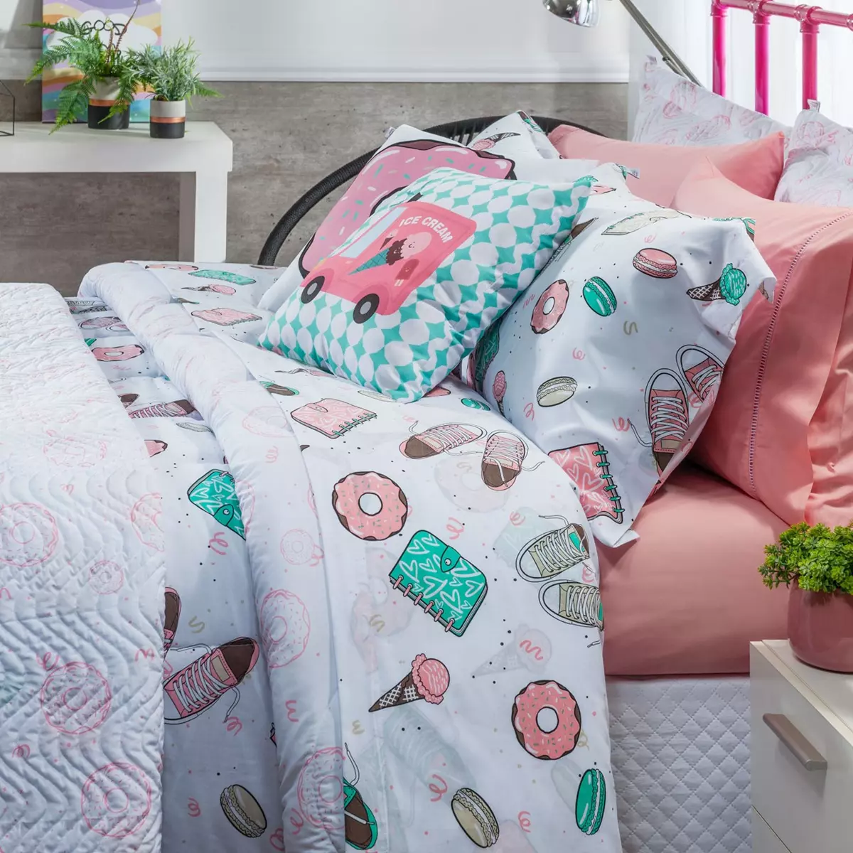 KIT  INFANTIL DONUTS 7 PECAS - DUPLA FACE foto adicional 3