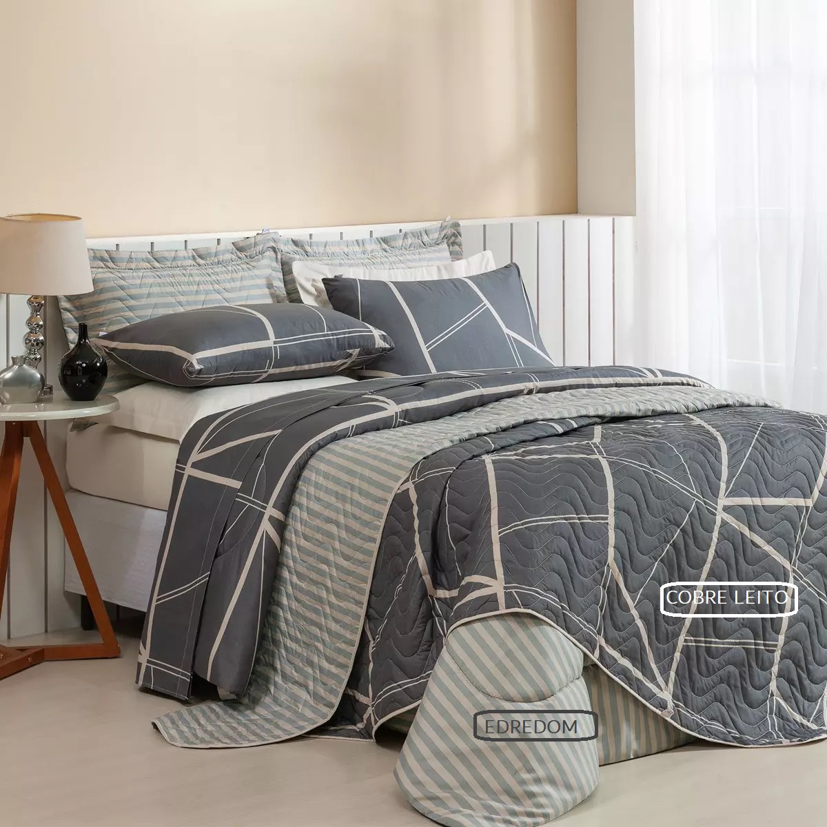 COBRE LEITO KING GOLD 03 PEÇAS  -  HIPERCAL 200 FIOS - 6 ESTAMPAS  foto adicional 9