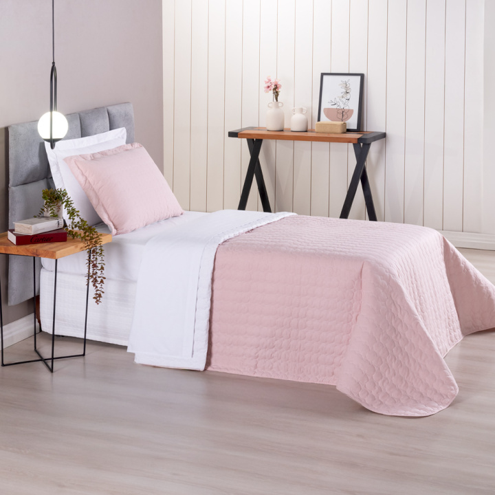 COBRE LEITO  SOLTEIRO DUPLA FACE CASUAL  2 PEÇAS  - 230 FIOS - 100% Algodão foto adicional 4