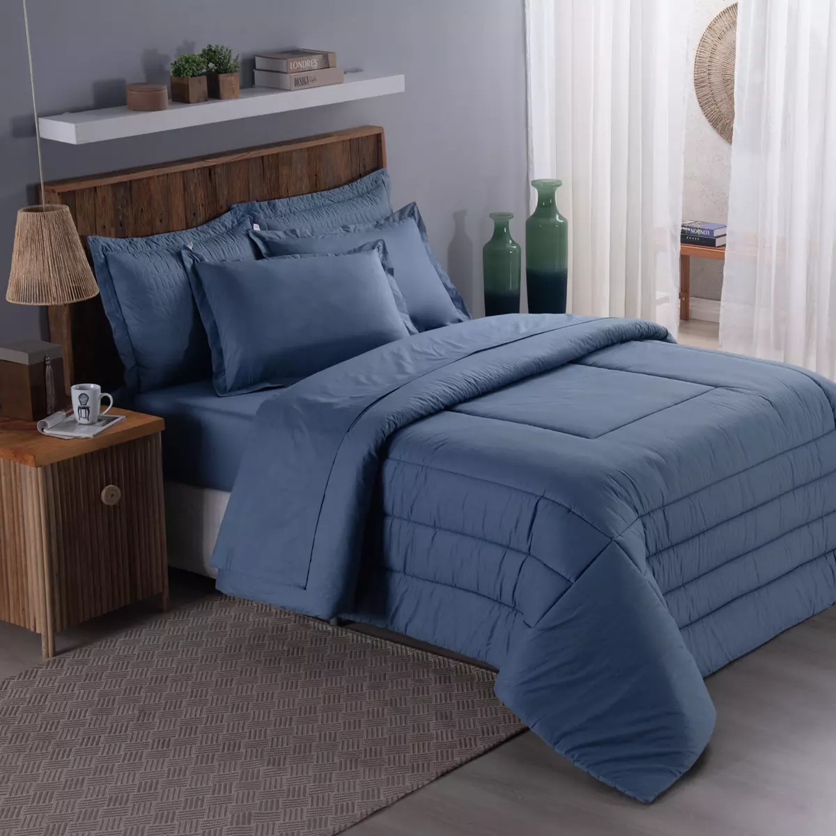 EDREDOM QUEEN CASUAL 1 PEÇA -  PERCAL 230 FIOS 100% ALGODÃO - DUPLA FACE  foto adicional 2