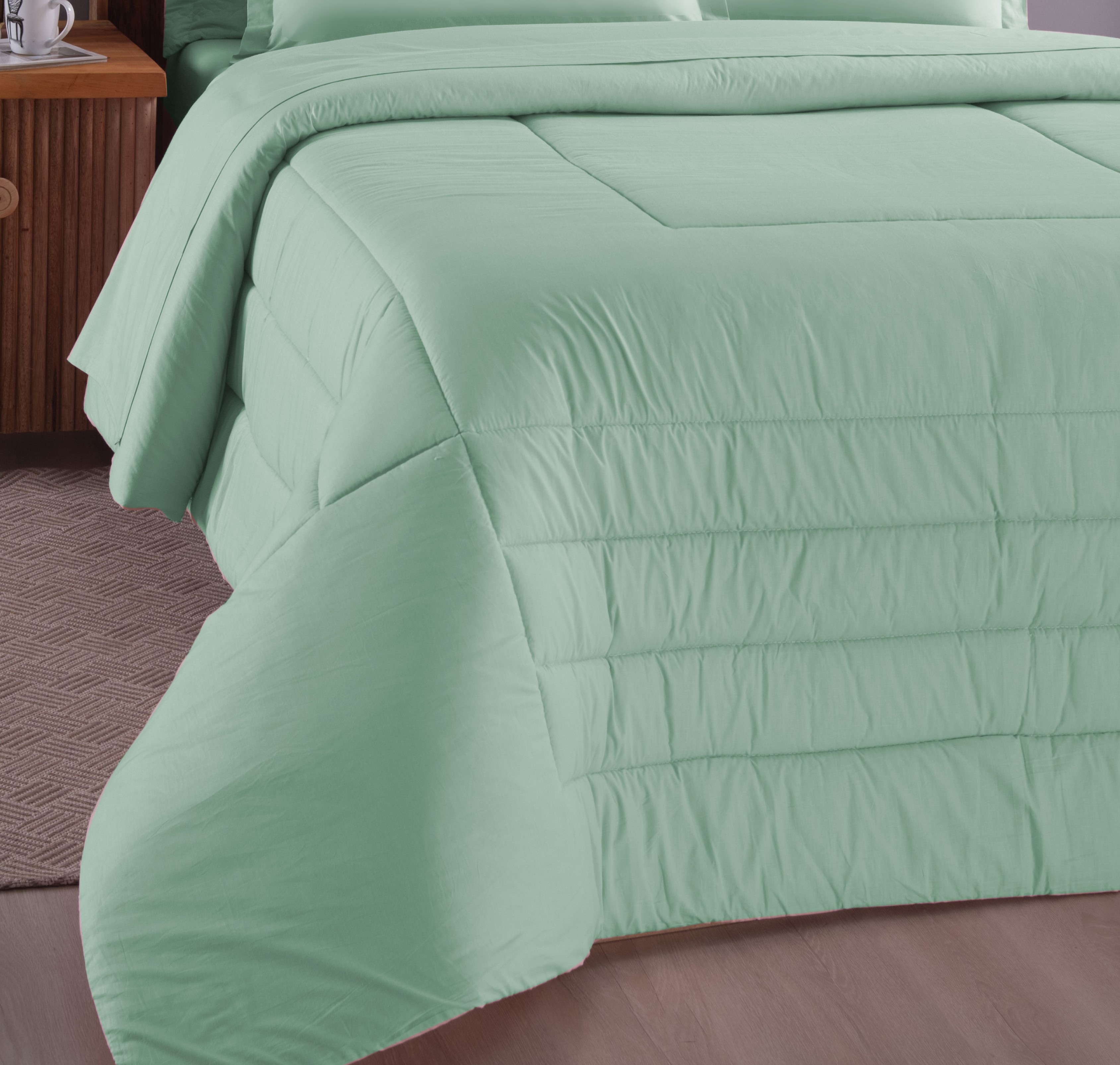 EDREDOM SOLTEIRO CASUAL 1 PEÇA -  PERCAL 230 FIOS 100% ALGODÃO - DUPLA FACE  foto adicional 5