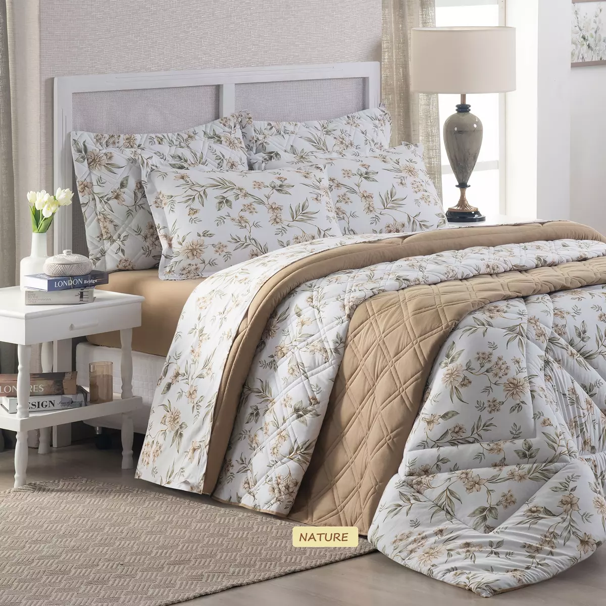 EDREDOM QUEEN MALHA TOP LINE CITY 01 PEÇA - PURO ALGODÃO