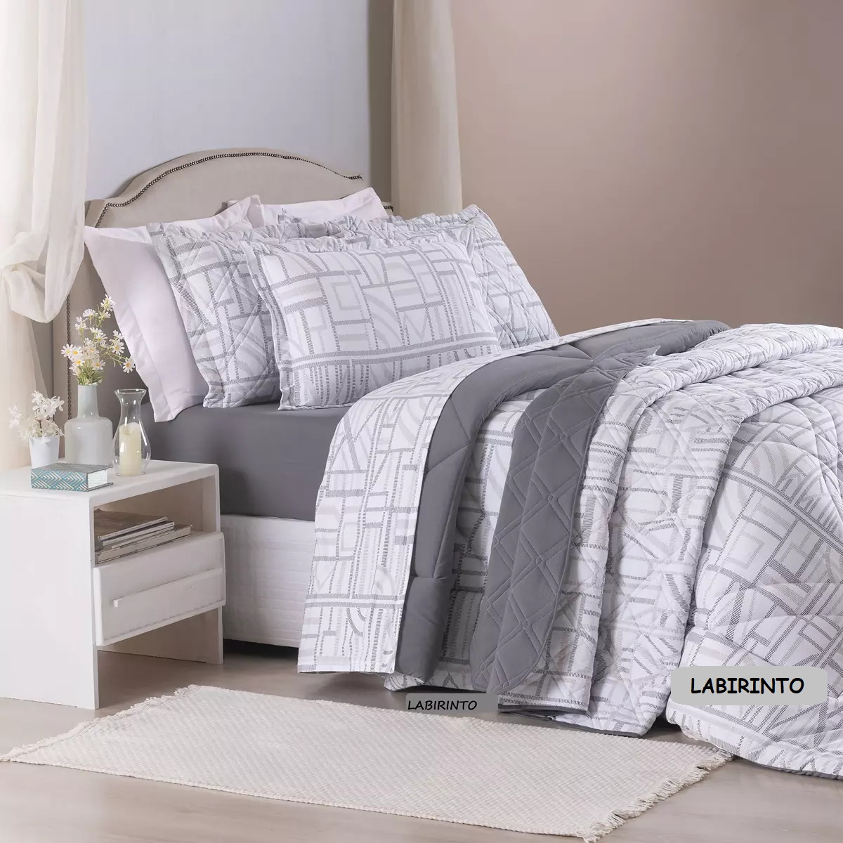 EDREDOM QUEEN MALHA TOP LINE CITY 01 PEÇA - PURO ALGODÃO foto adicional 6