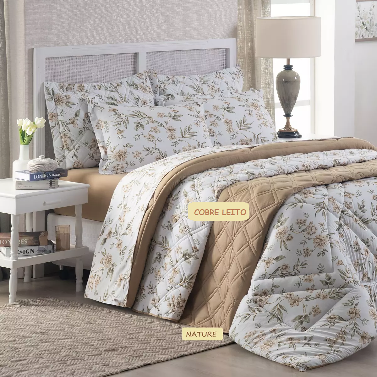 COBRE LEITO QUEEN MALHA TOP LINE CITY  03 PEÇAS - PURO ALGODÃO -  DUPLA FACE foto adicional 2