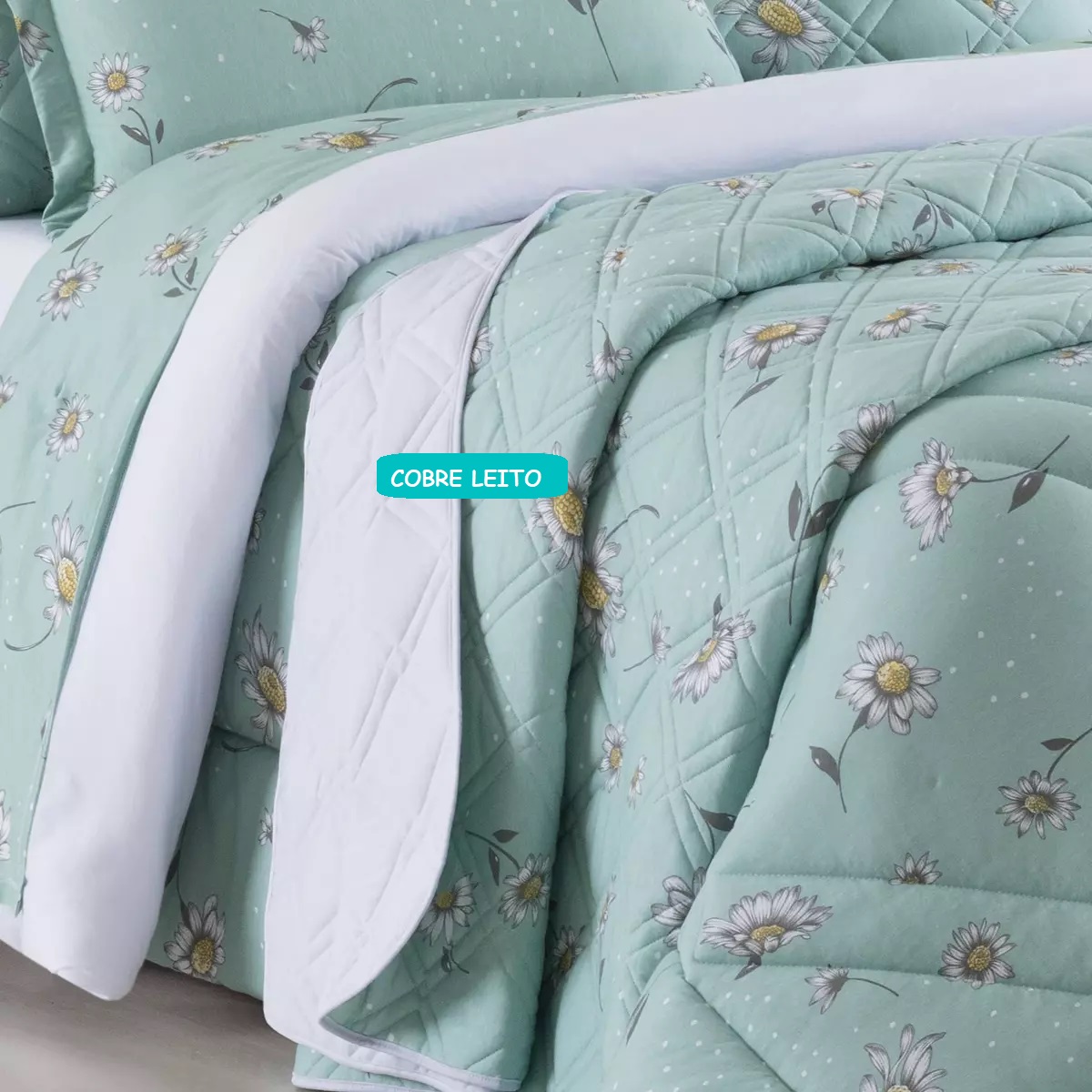 COBRE LEITO QUEEN MALHA TOP LINE CITY  03 PEÇAS - PURO ALGODÃO -  DUPLA FACE foto adicional 5