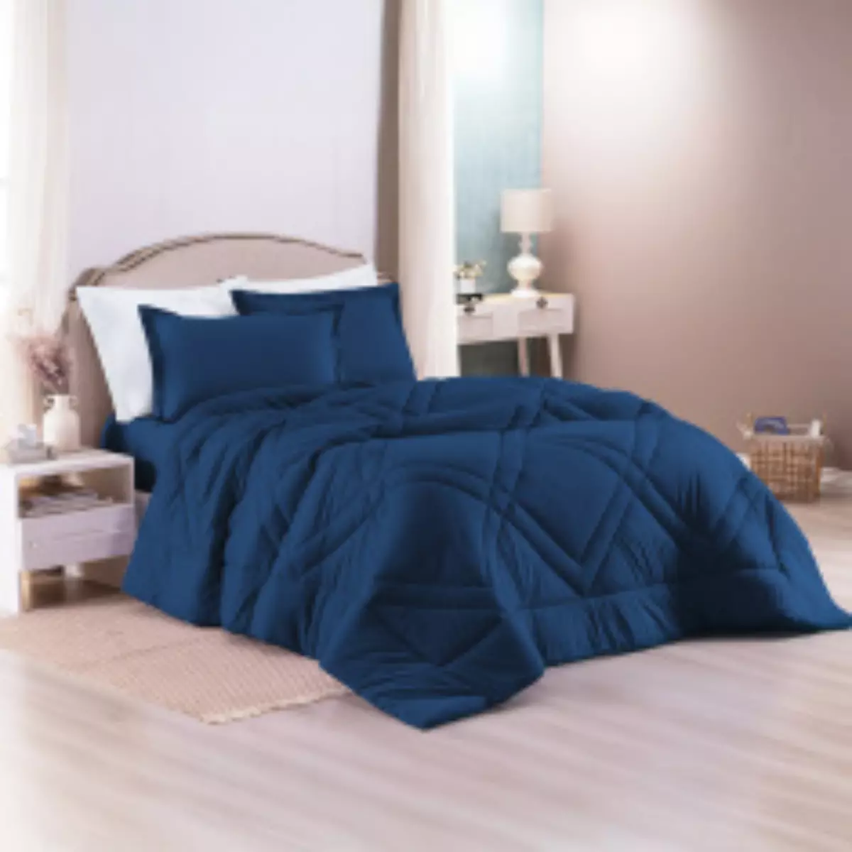 EDREDOM QUEEN BASIC 01 PEÇA -   MALHA FIO PENTEADO -  DUPLA FACE  foto adicional 4