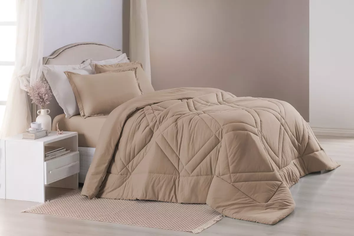 EDREDOM QUEEN BASIC 01 PEÇA -   MALHA FIO PENTEADO -  DUPLA FACE  foto adicional 8