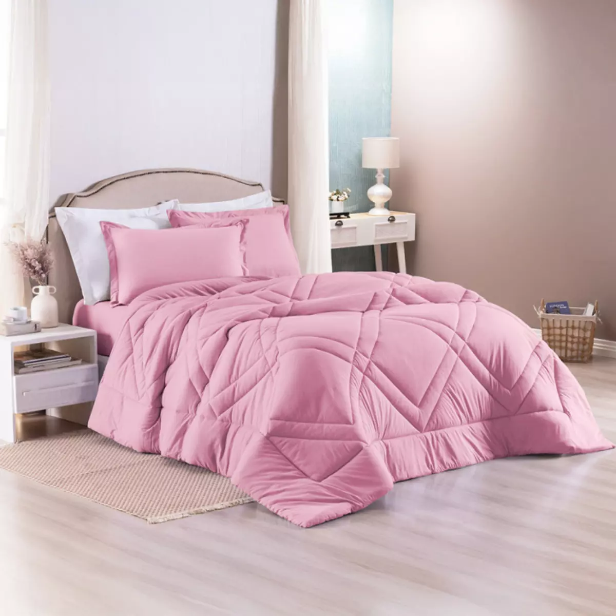 EDREDOM QUEEN BASIC 01 PEÇA -   MALHA FIO PENTEADO -  DUPLA FACE  foto adicional 10