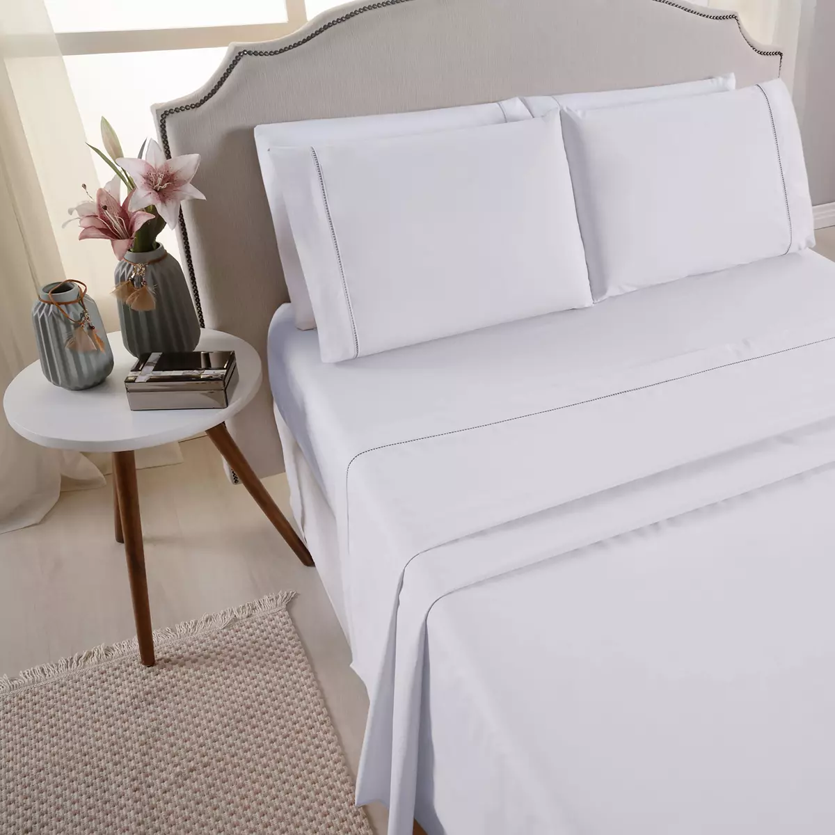 JOGO DE CAMA CASAL PREMIER 200 FIOS TOQUE DE ALGODÃO 4 PEÇAS foto adicional 2