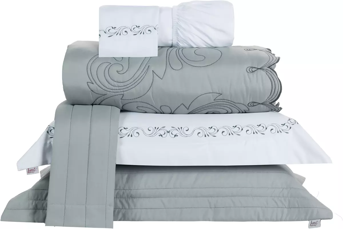 KIT ENXOVAL QUEEN VERSÁTILE DUO 06 PEÇAS - MATELASSADO E BORDADO - 4 CORES DISPONÍVEIS foto adicional 21