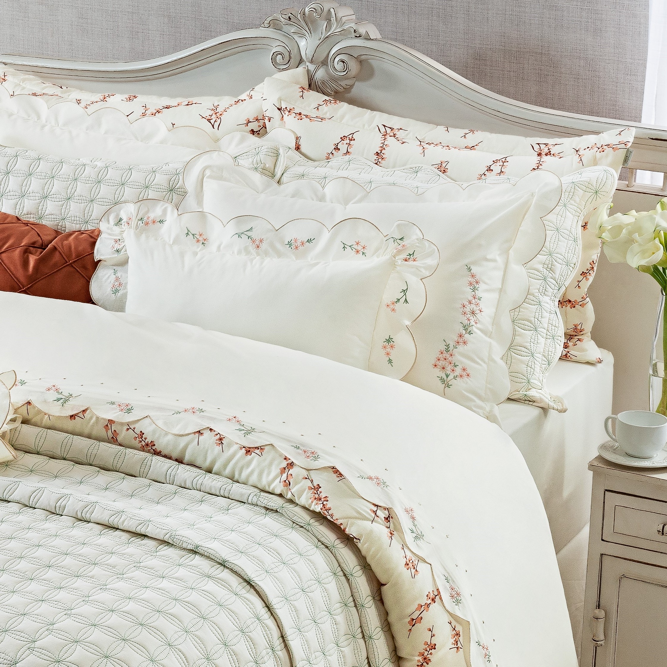  JOGO DE CAMA KING VERENNA 04 PEÇAS  - PERCAL 250 FIOS - BORDADO foto adicional 3