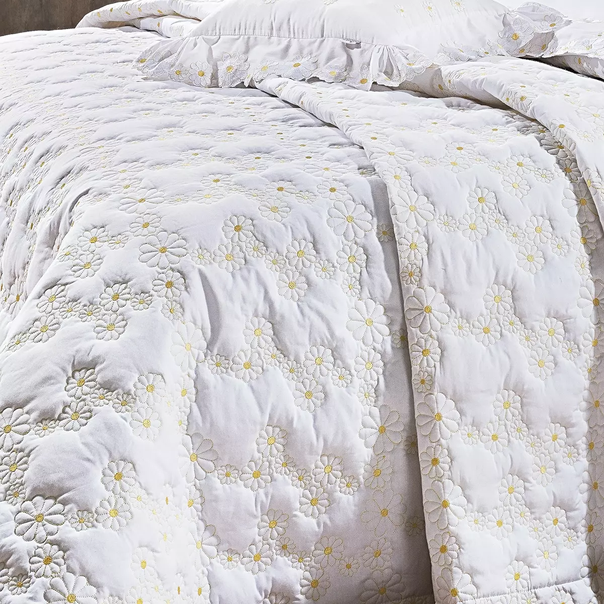 COBRE LEITO  QUEEN  NUANCE 03 PEÇAS - PERCAL 250 FIOS - BORDADO foto adicional 6