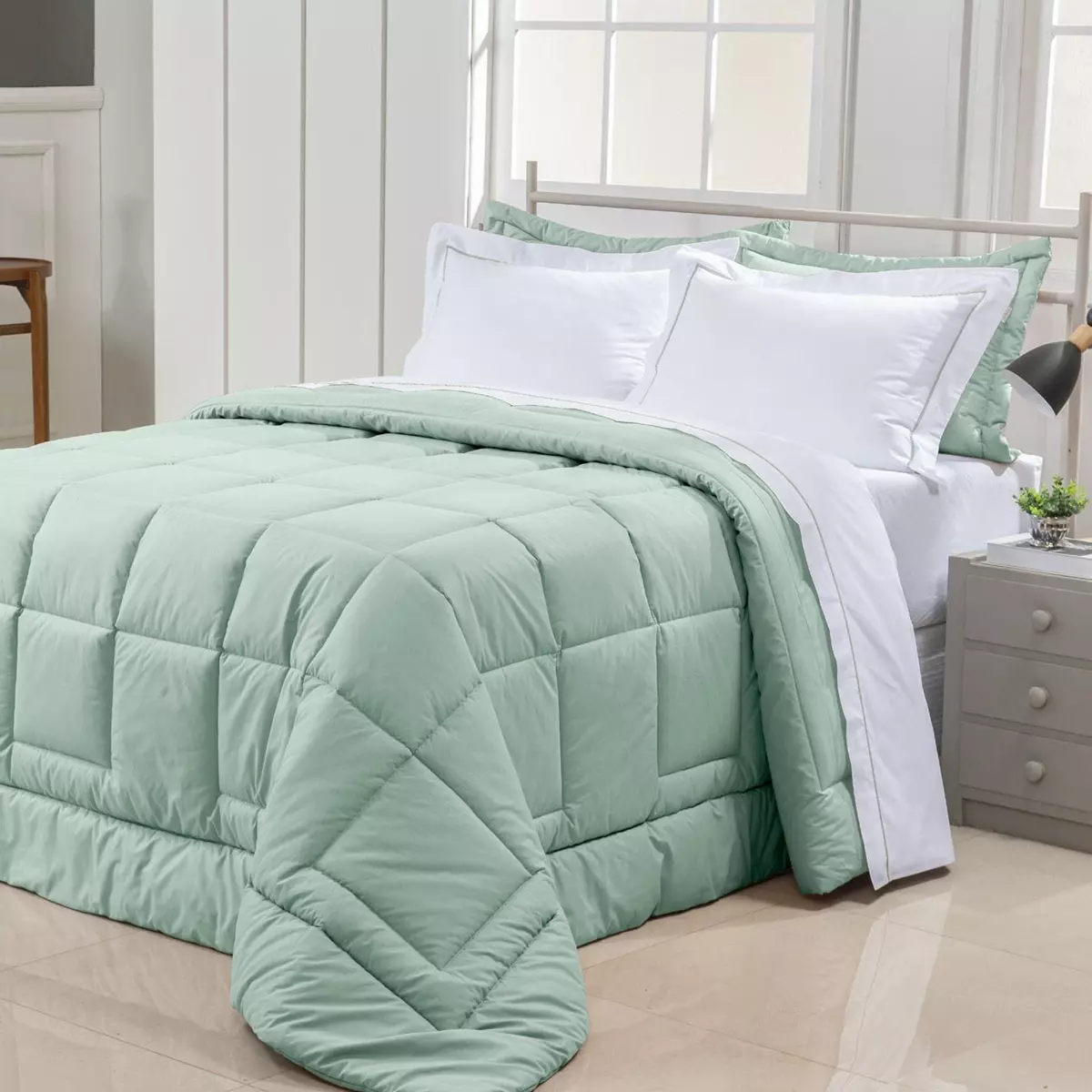 EDREDOM SOLTEIRO MALHA NATURA 1 PEÇA - DUPLA FACE- 07 CORES DISPONÍVEIS foto adicional 2