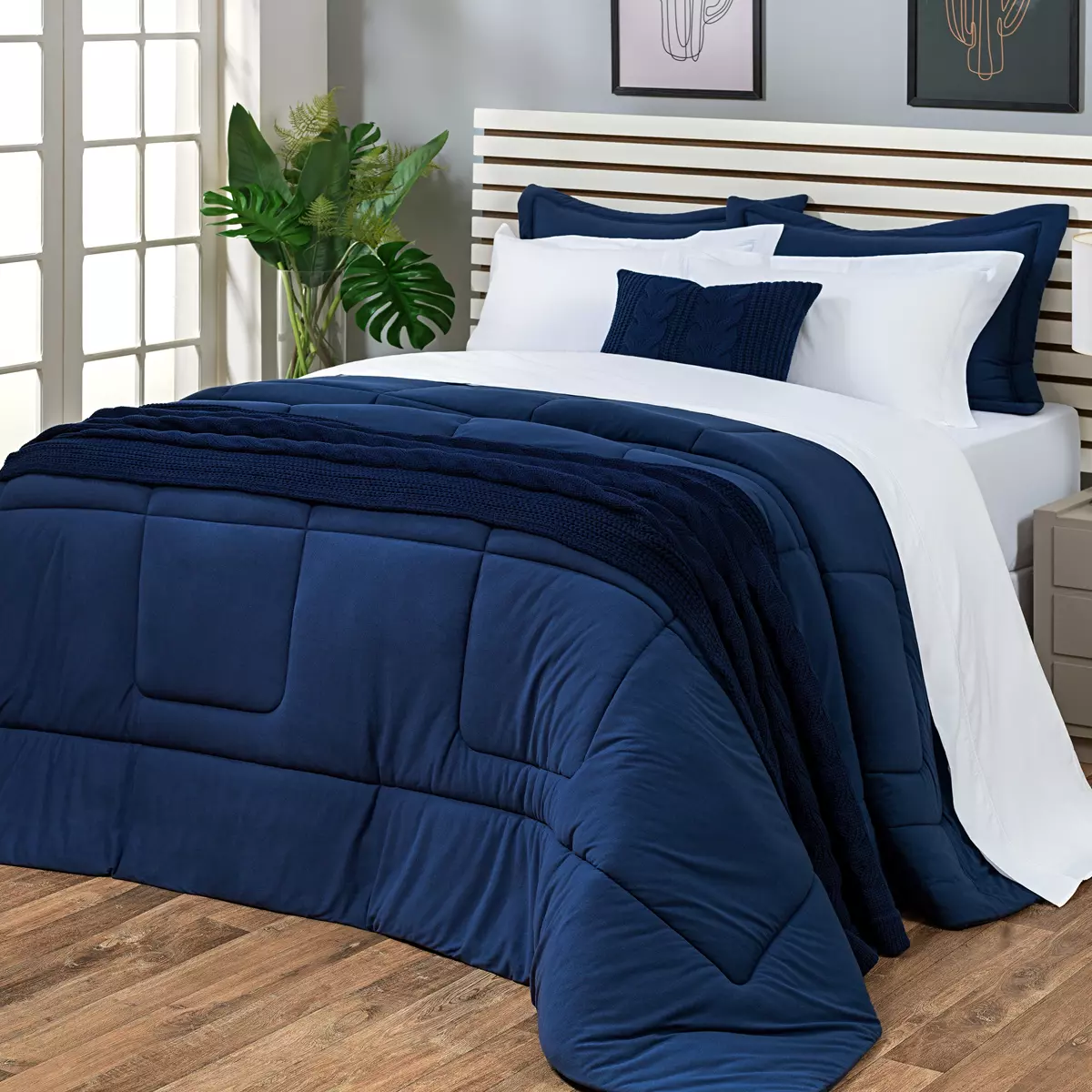 EDREDOM KING MALHA NATURA 01 PEÇA - DUPLA FACE - 8 CORES foto adicional 4