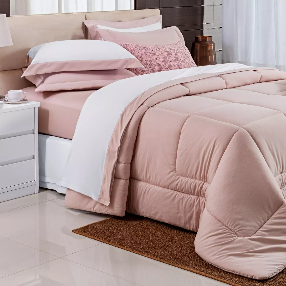 EDREDOM KING MALHA NATURA 01 PEÇA - DUPLA FACE - 8 CORES foto adicional 5