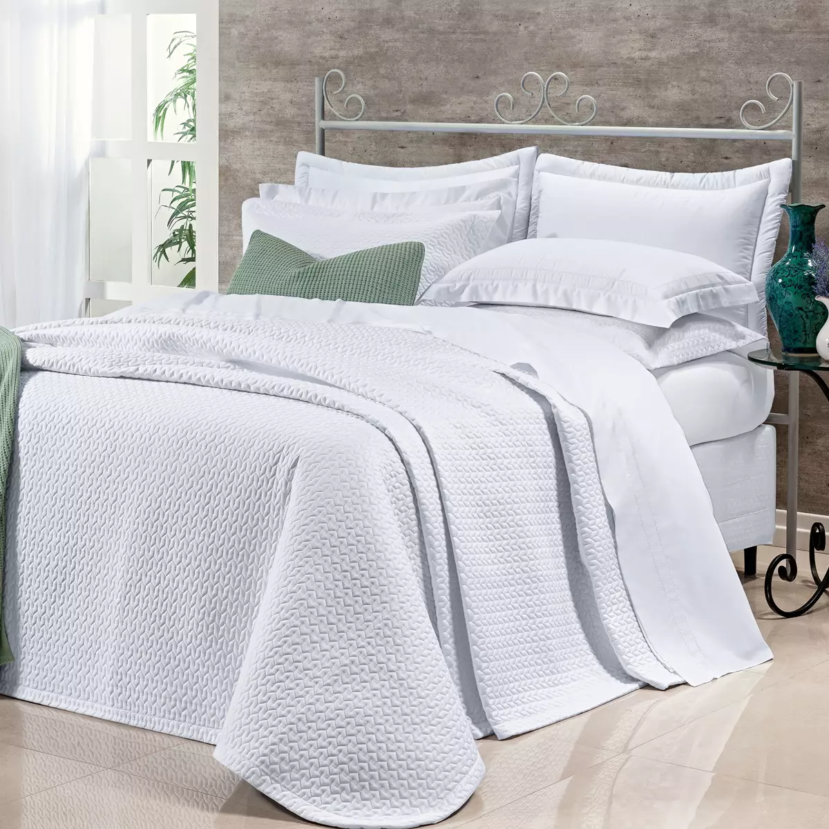 COBRE LEITO KING ASPEN 3 PEÇAS -  400 FIOS EGIPCIOS foto adicional 4