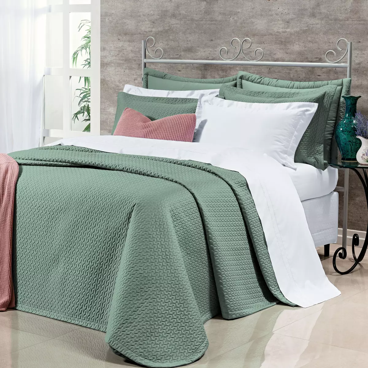 COBRE LEITO KING ASPEN 3 PEÇAS -  400 FIOS EGIPCIOS foto adicional 7