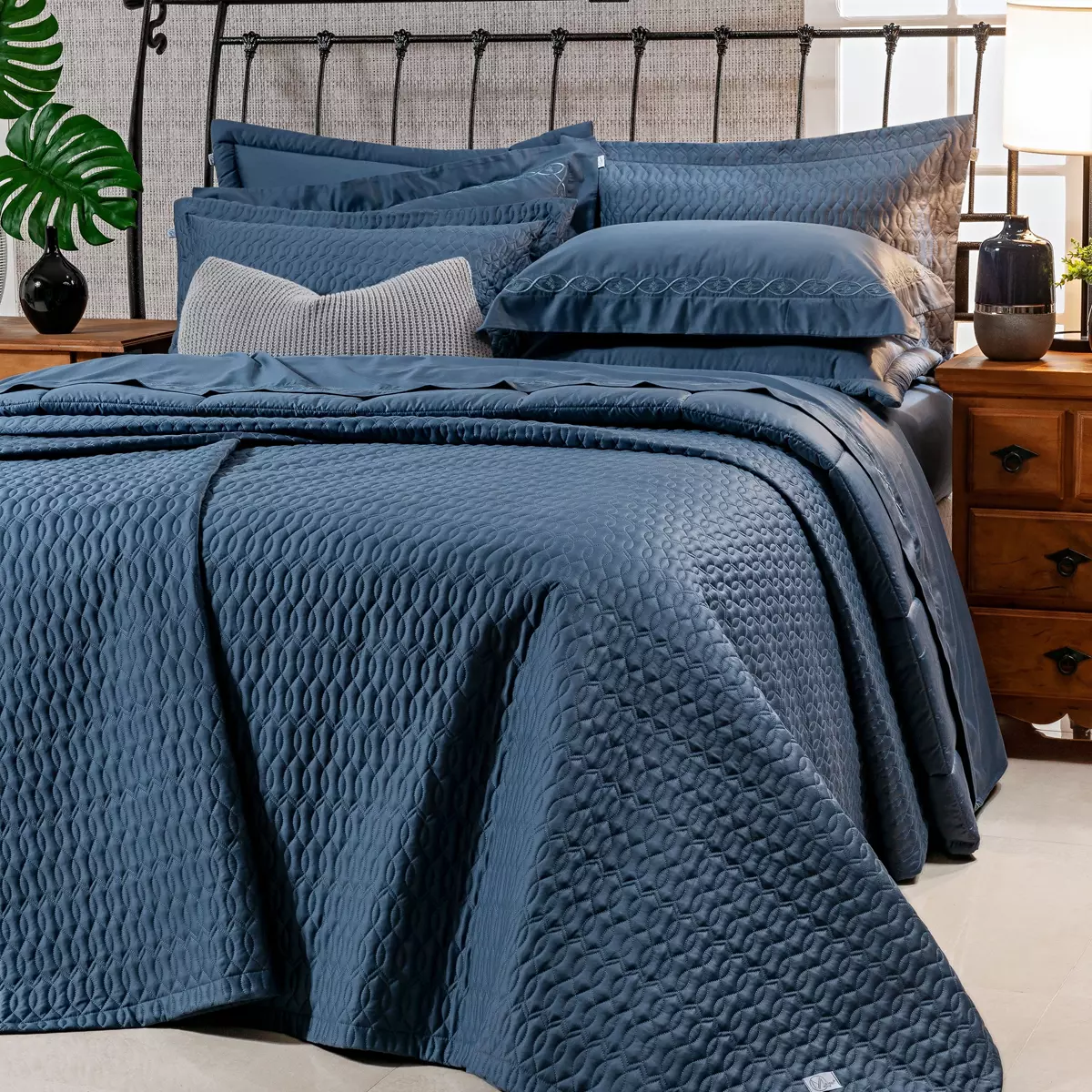 COBRE LEITO KING AYLA 3 PEÇAS - 400 FIOS EGIPCIOS