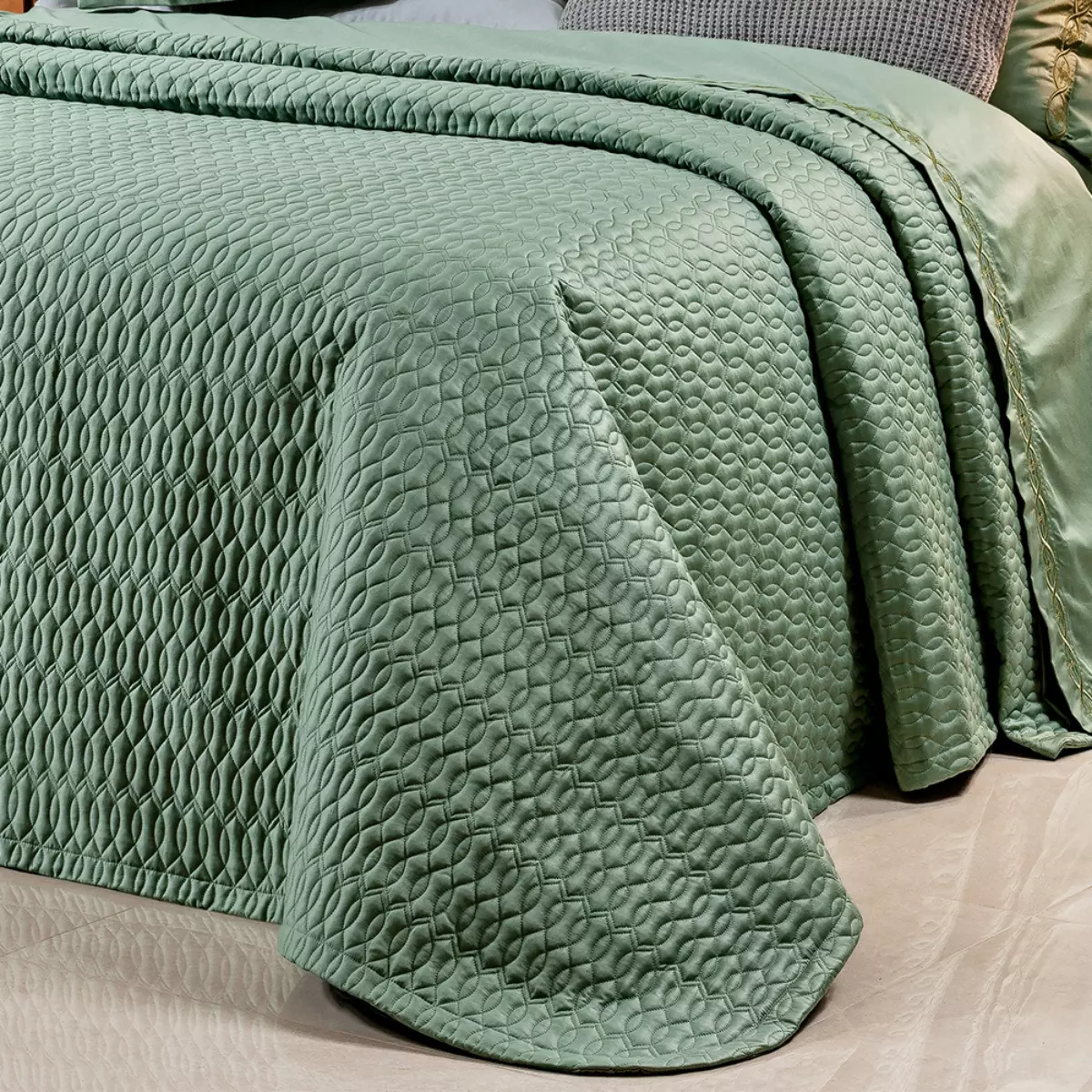 COBRE LEITO KING AYLA 3 PEÇAS - 400 FIOS EGIPCIOS foto adicional 5