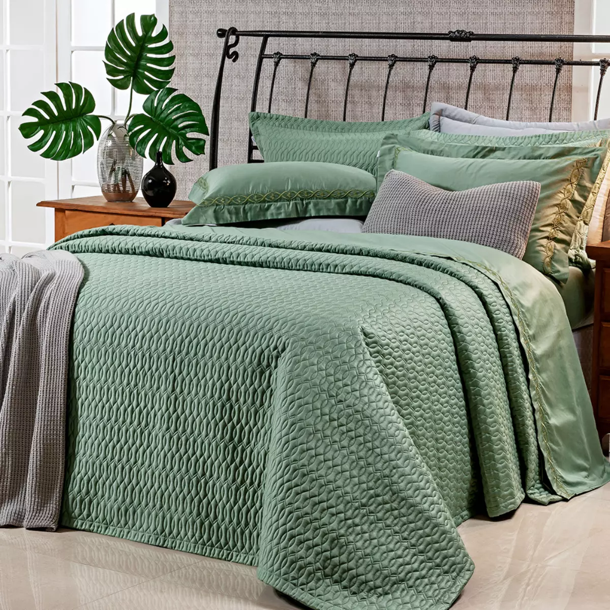 COBRE LEITO SUPER KING AYLA 3 PEÇAS - 400 FIOS EGIPCIOS foto adicional 2