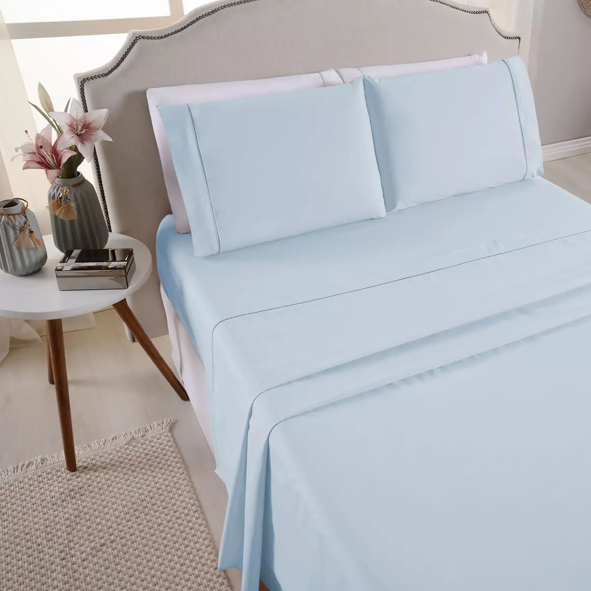 JOGO DE CAMA QUEEN PREMIER 200 FIOS TOQUE DE ALGODÃO 4 PEÇAS foto adicional 2