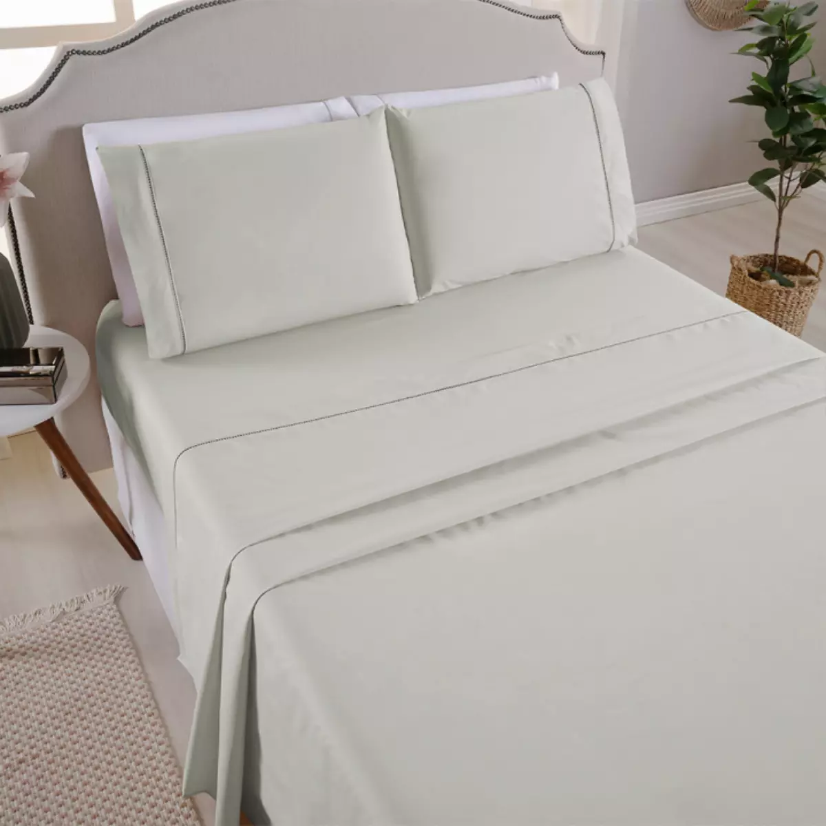 JOGO DE CAMA QUEEN PREMIER 200 FIOS TOQUE DE ALGODÃO 4 PEÇAS foto adicional 5